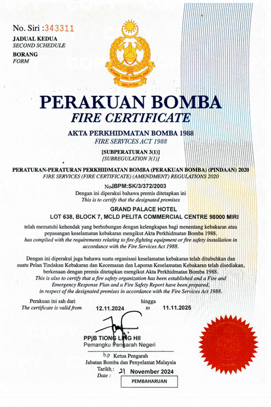 Bomba Fire Certificate Bomba Fire Certificate